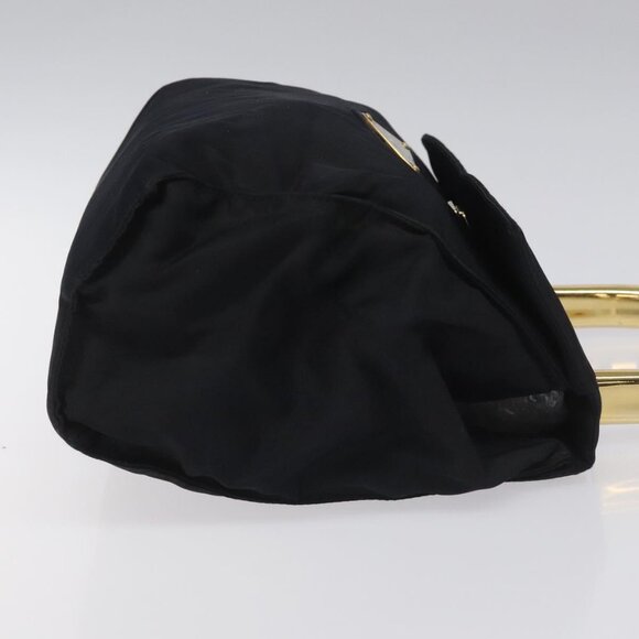 PRADA Hand Bag Nylon Navy Gold Auth JB052 - Picture 5 of 16